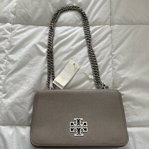 Tory Burch Taupe Chain Shoulder and Crossbody Bag
